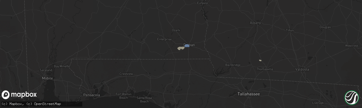 Hail map in Slocomb, AL on June 9, 2025