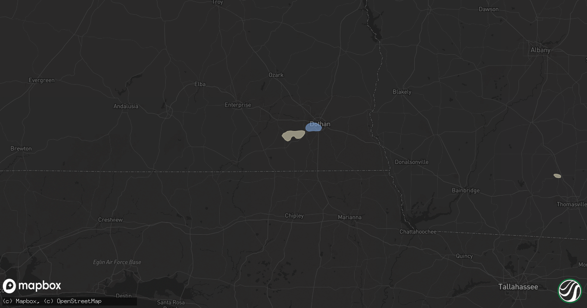 Hail map in Slocomb, AL on June 9, 2025