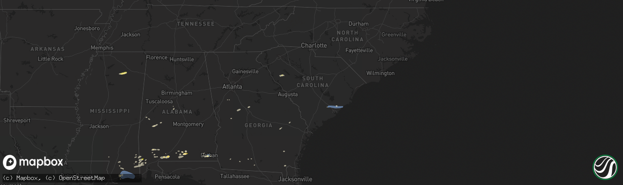 Hail map in South Carolina on June 9, 2025