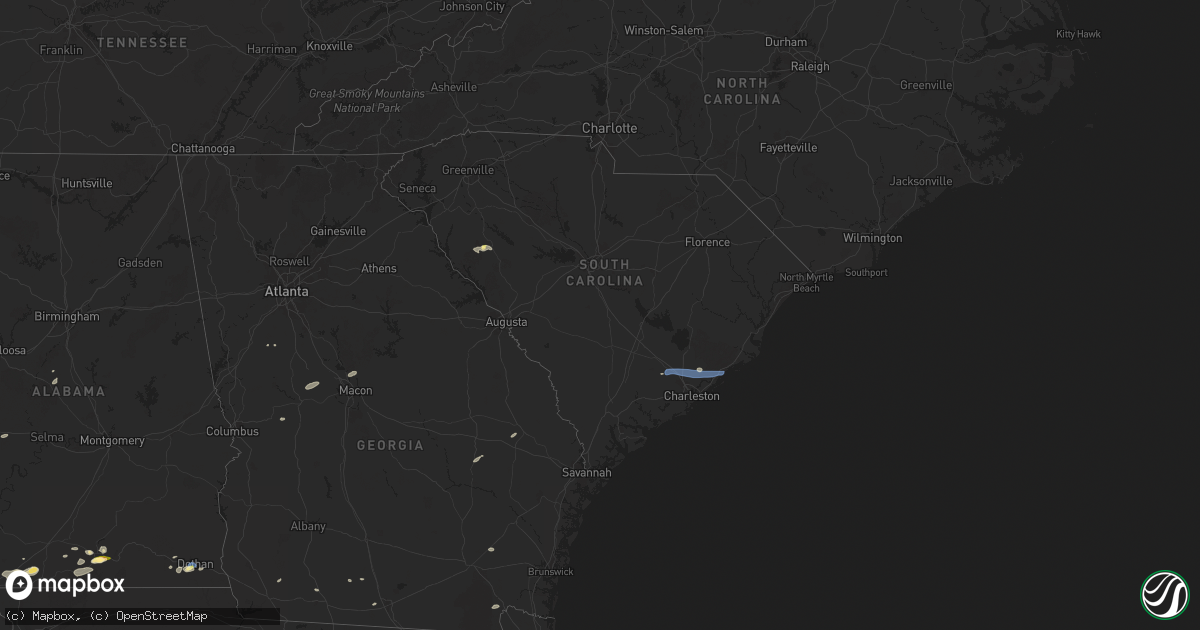 Hail map in South Carolina on June 9, 2025