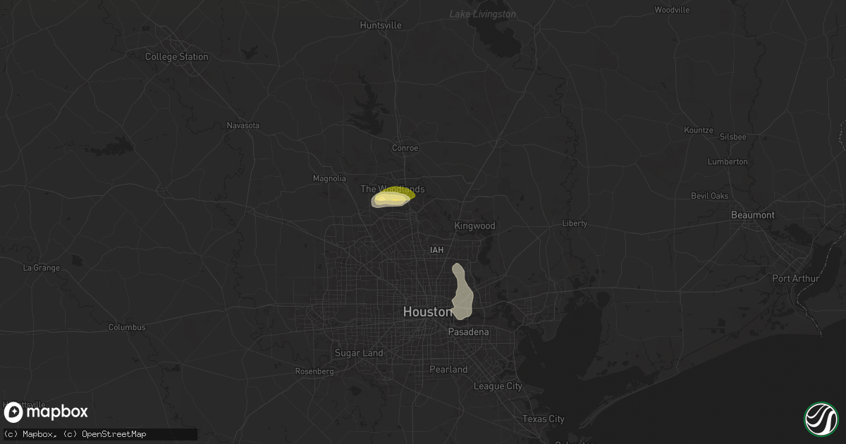 Hail map in Spring, TX on June 9, 2025