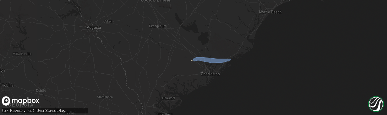 Hail map in Summerville, SC on June 9, 2025