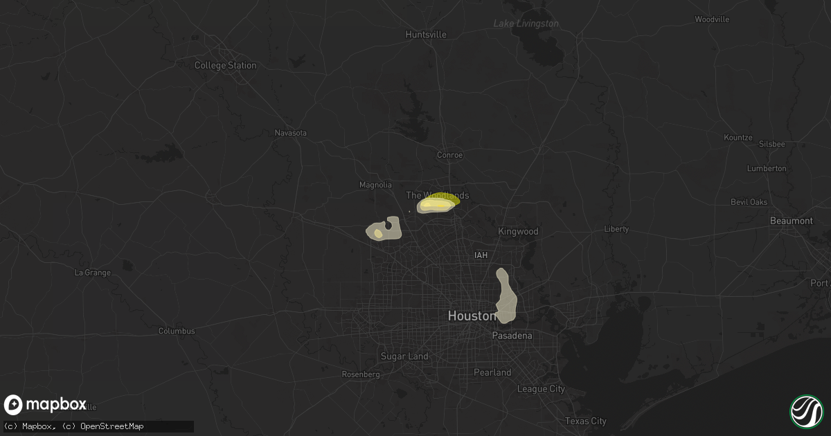 Hail map in Tomball, TX on June 9, 2025