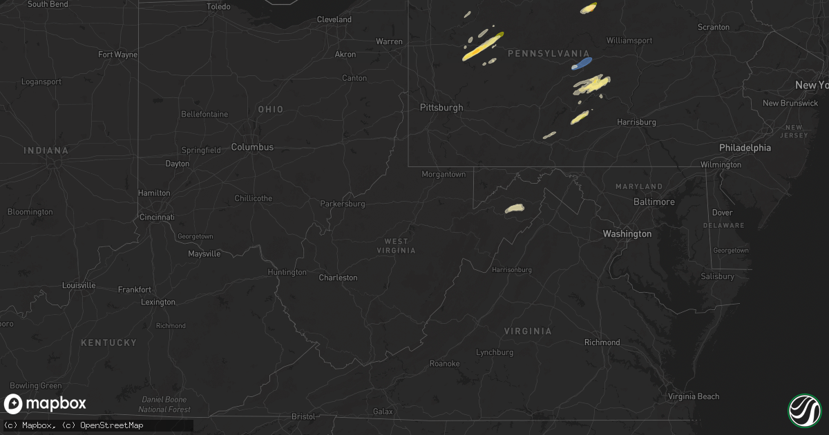 Hail map in West Virginia on June 9, 2025