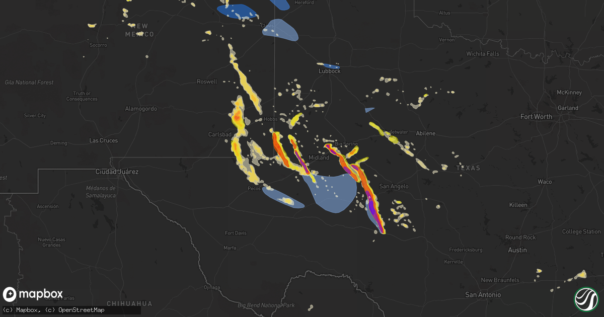 Hail map on June 9, 2025