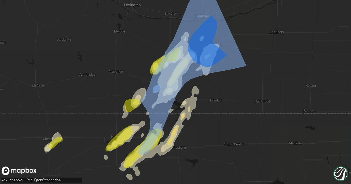 Hail map in Alma, NE on June 9, 2026