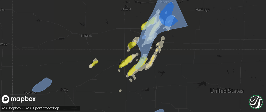 Hail map in Almena, KS on June 9, 2026