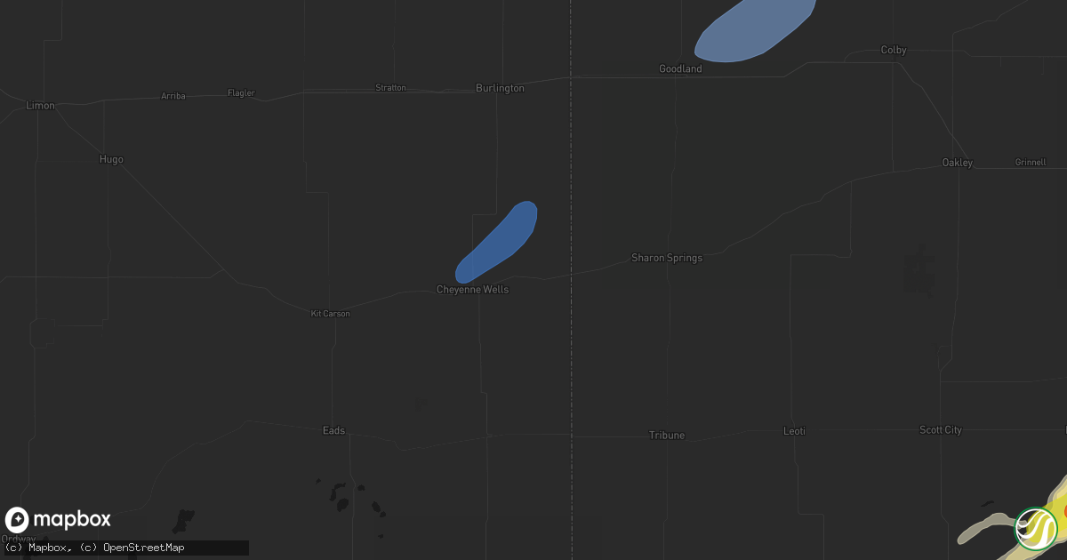 Hail map in Arapahoe, CO on June 9, 2026
