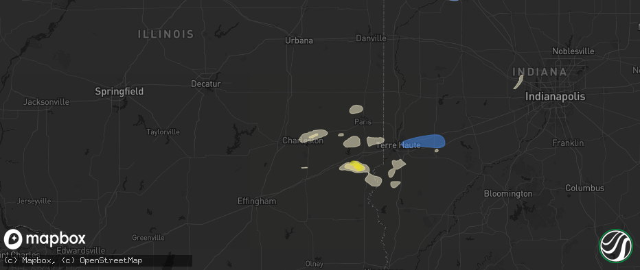 Hail map in Ashmore, IL on June 9, 2026