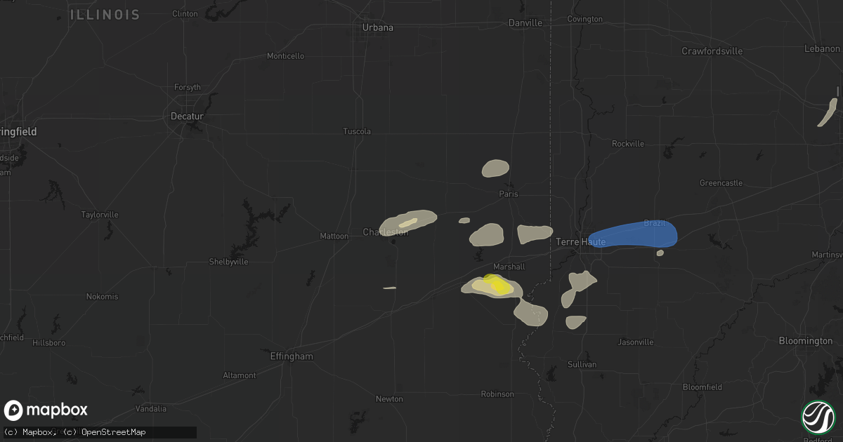 Hail map in Ashmore, IL on June 9, 2026