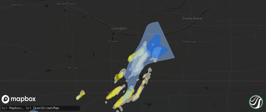 Hail map in Atlanta, NE on June 9, 2026
