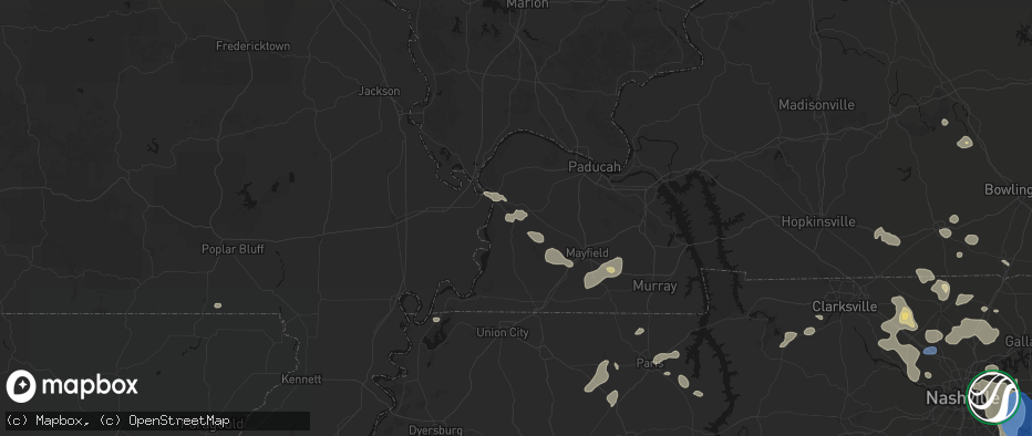 Hail map in Bardwell, KY on June 9, 2026