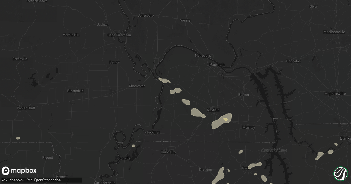 Hail map in Bardwell, KY on June 9, 2026