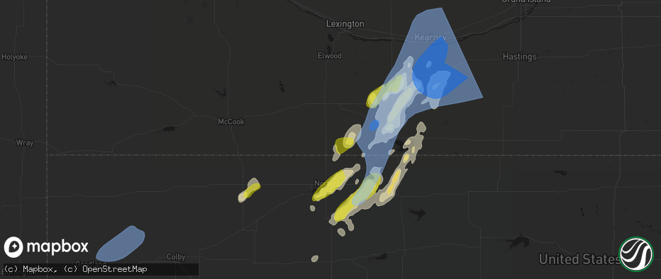 Hail map in Beaver City, NE on June 9, 2026