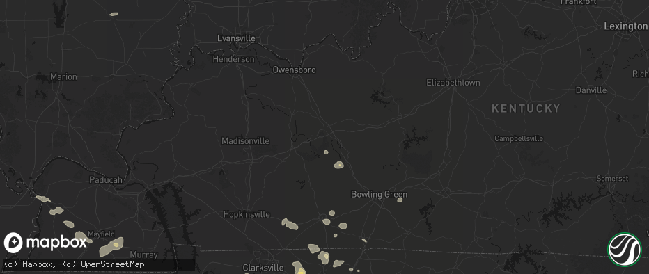 Hail map in Beaver Dam, KY on June 9, 2026