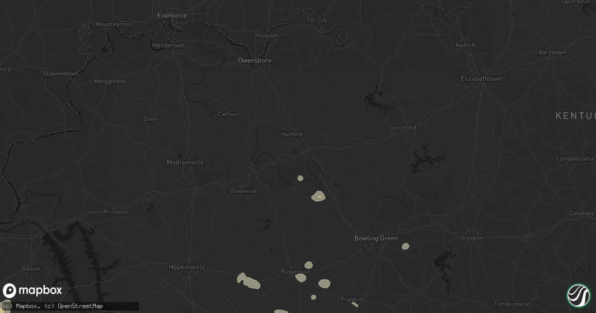 Hail map in Beaver Dam, KY on June 9, 2026