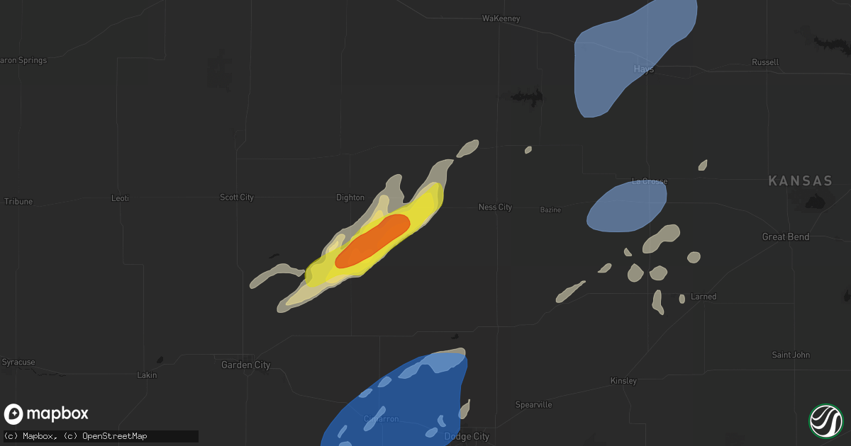 Hail map in Beeler, KS on June 9, 2026