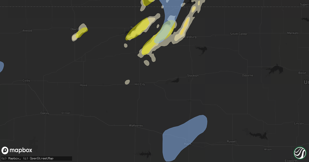 Hail map in Bogue, KS on June 9, 2026