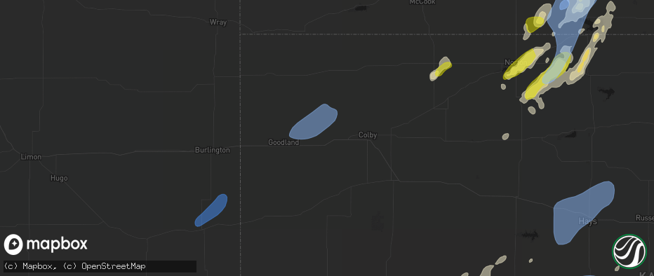 Hail map in Brewster, KS on June 9, 2026