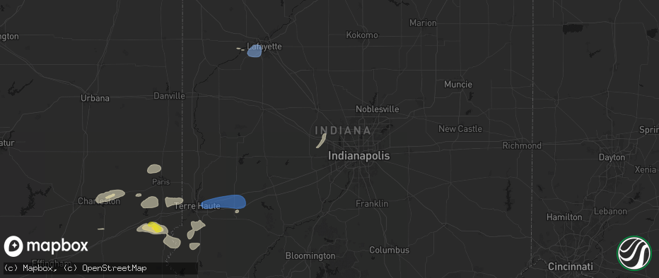 Hail map in Brownsburg, IN on June 9, 2026