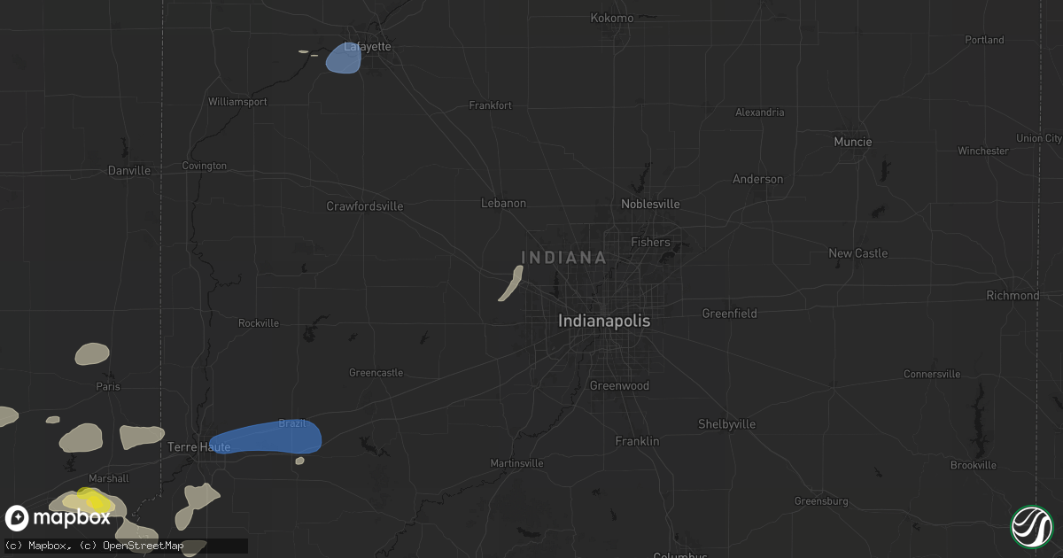 Hail map in Brownsburg, IN on June 9, 2026