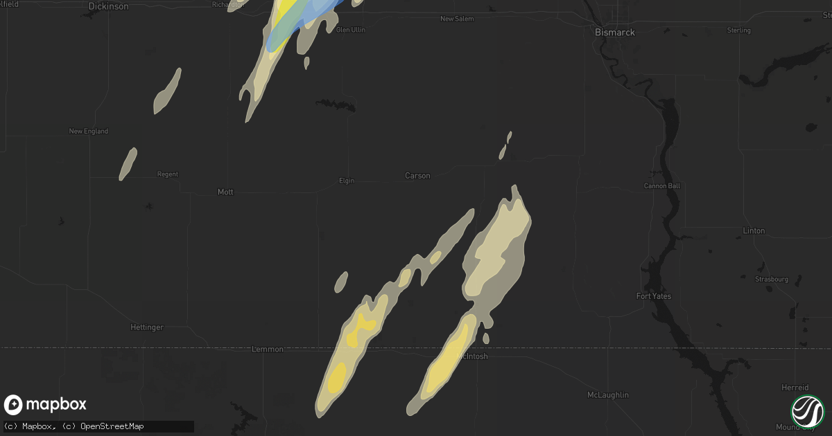 Hail map in Carson, ND on June 9, 2026