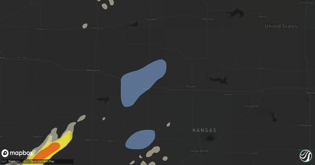 Hail map in Catharine, KS on June 9, 2026