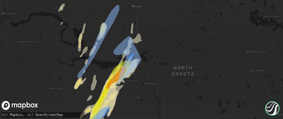 Hail map in Coleharbor, ND on June 9, 2026
