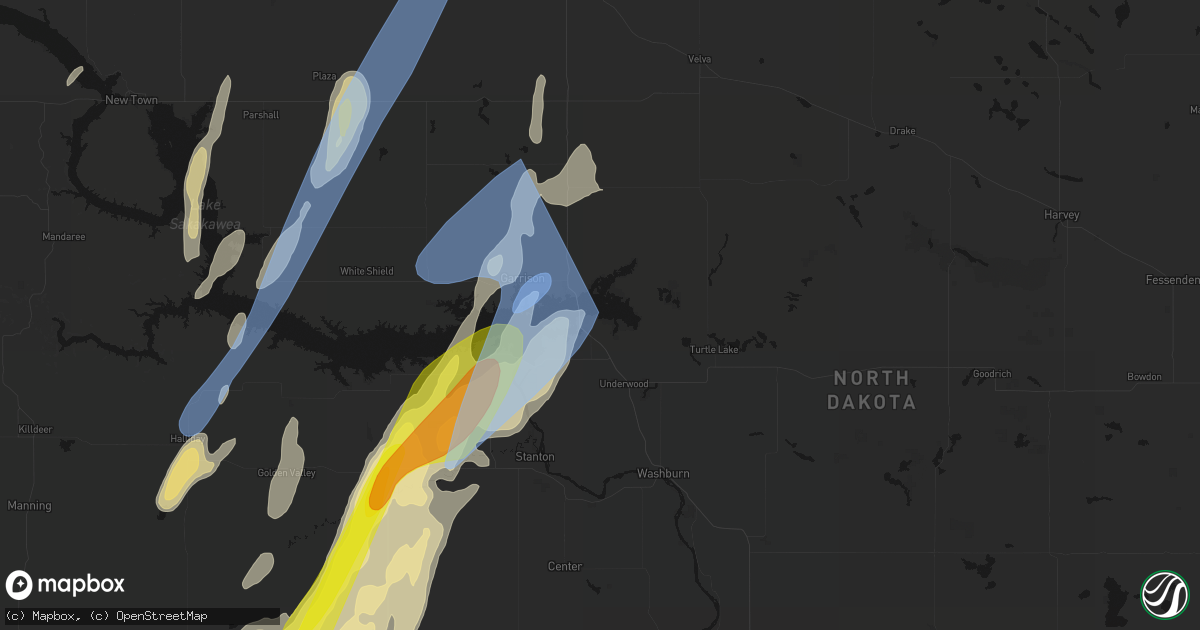 Hail map in Coleharbor, ND on June 9, 2026
