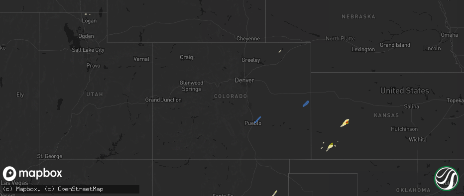 Hail map in Colorado on June 9, 2026