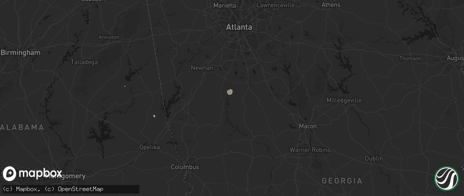 Hail map in Concord, GA on June 9, 2026