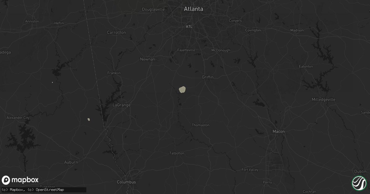 Hail map in Concord, GA on June 9, 2026