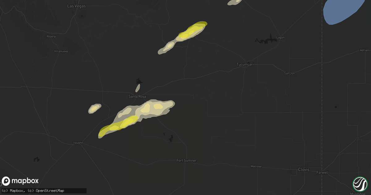 Hail map in Cuervo, NM on June 9, 2026