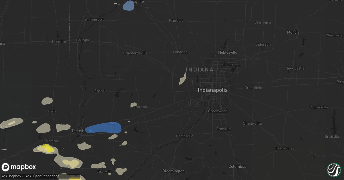 Hail map in Danville, IN on June 9, 2026