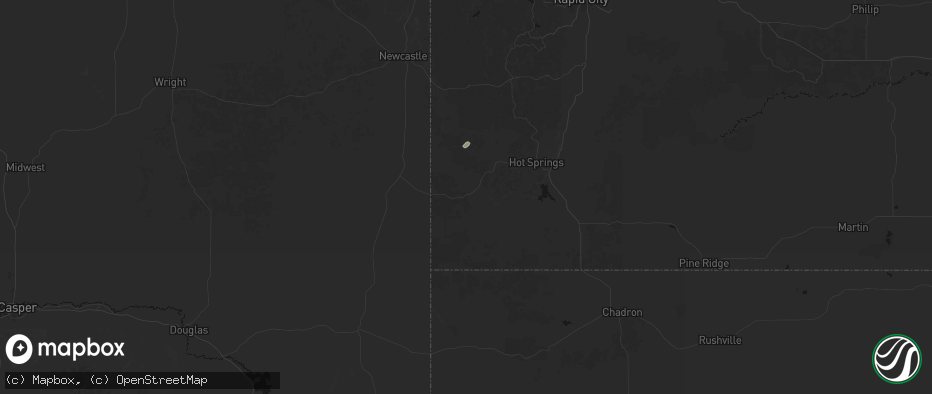 Hail map in Edgemont, SD on June 9, 2026