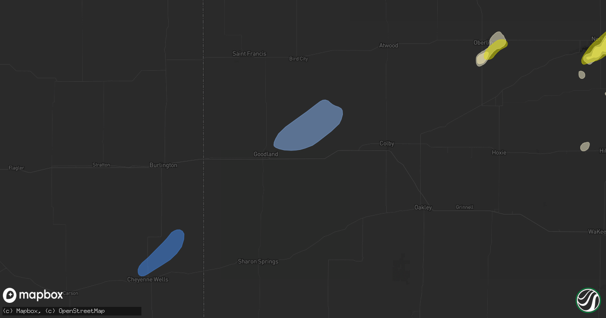 Hail map in Edson, KS on June 9, 2026