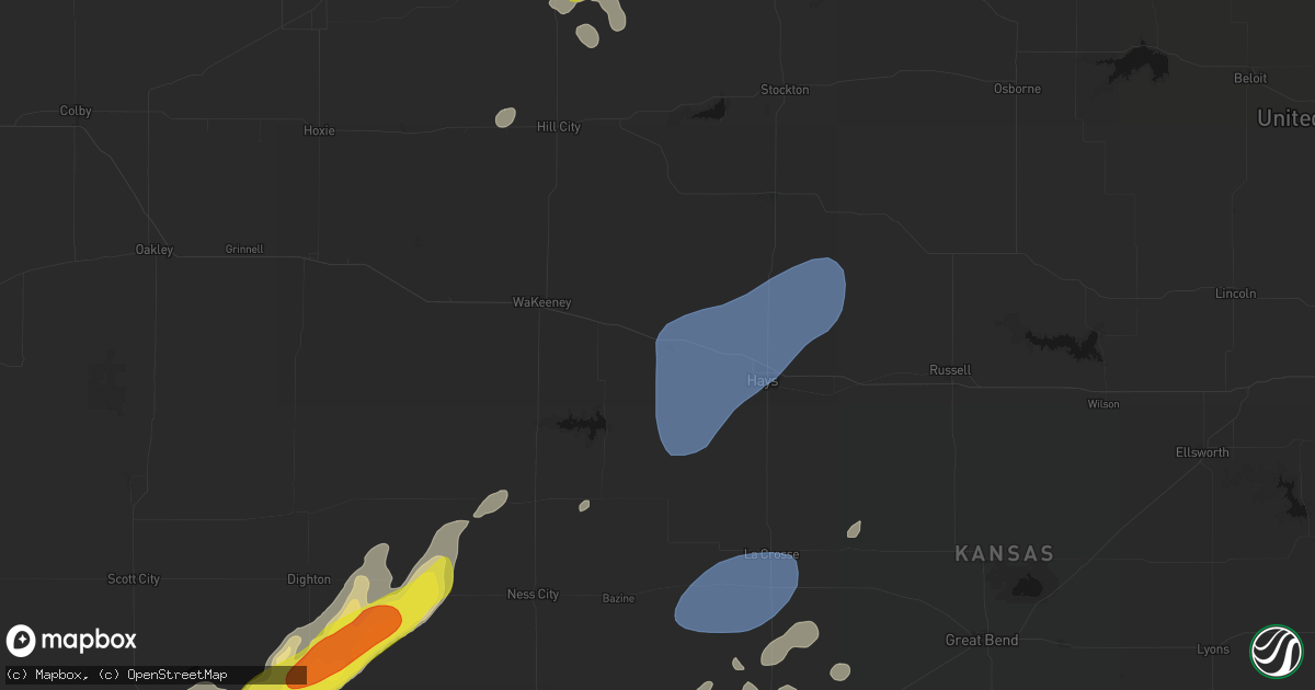 Hail map in Ellis, KS on June 9, 2026