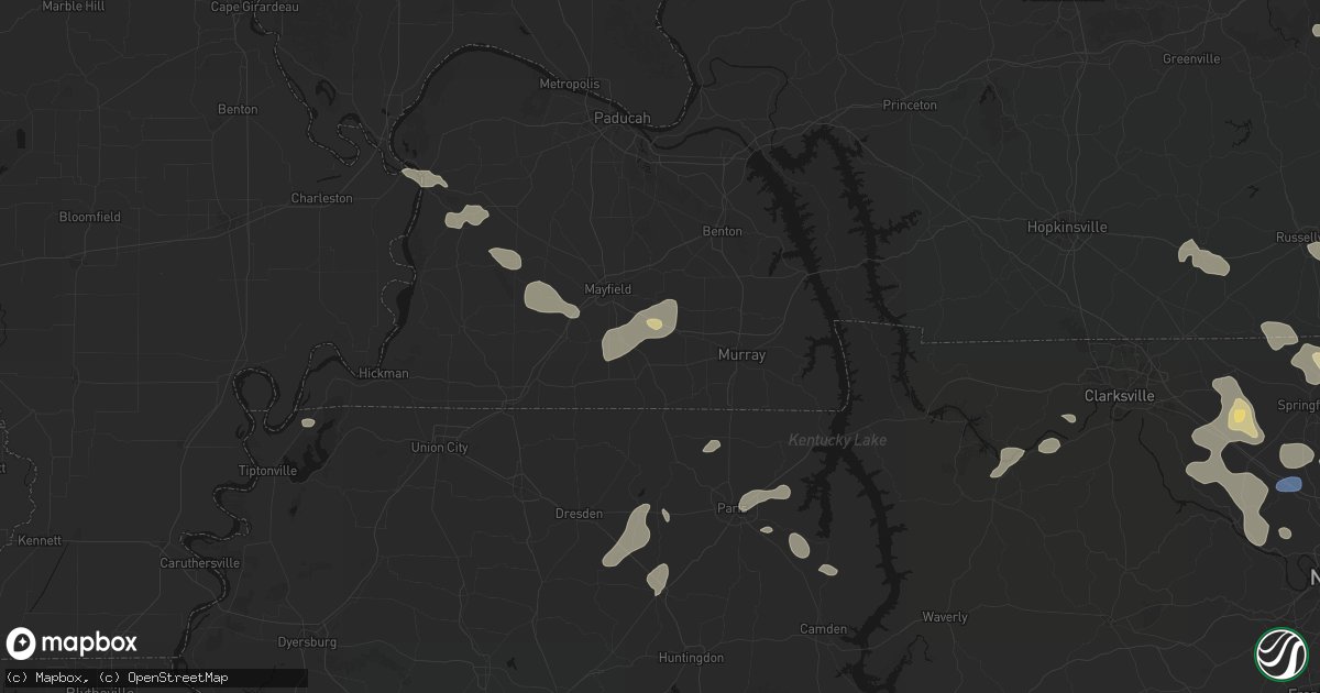 Hail map in Farmington, KY on June 9, 2026