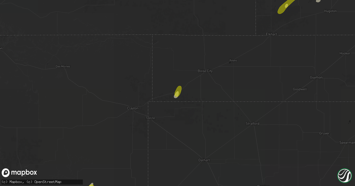 Hail map in Felt, OK on June 9, 2026