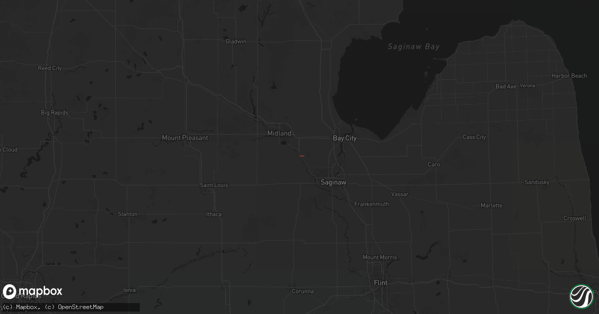 Hail map in Freeland, MI on June 9, 2026