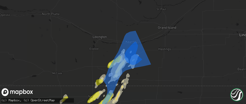Hail map in Funk, NE on June 9, 2026