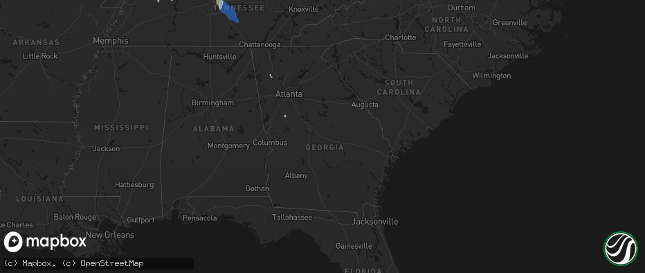 Hail map in Georgia on June 9, 2026