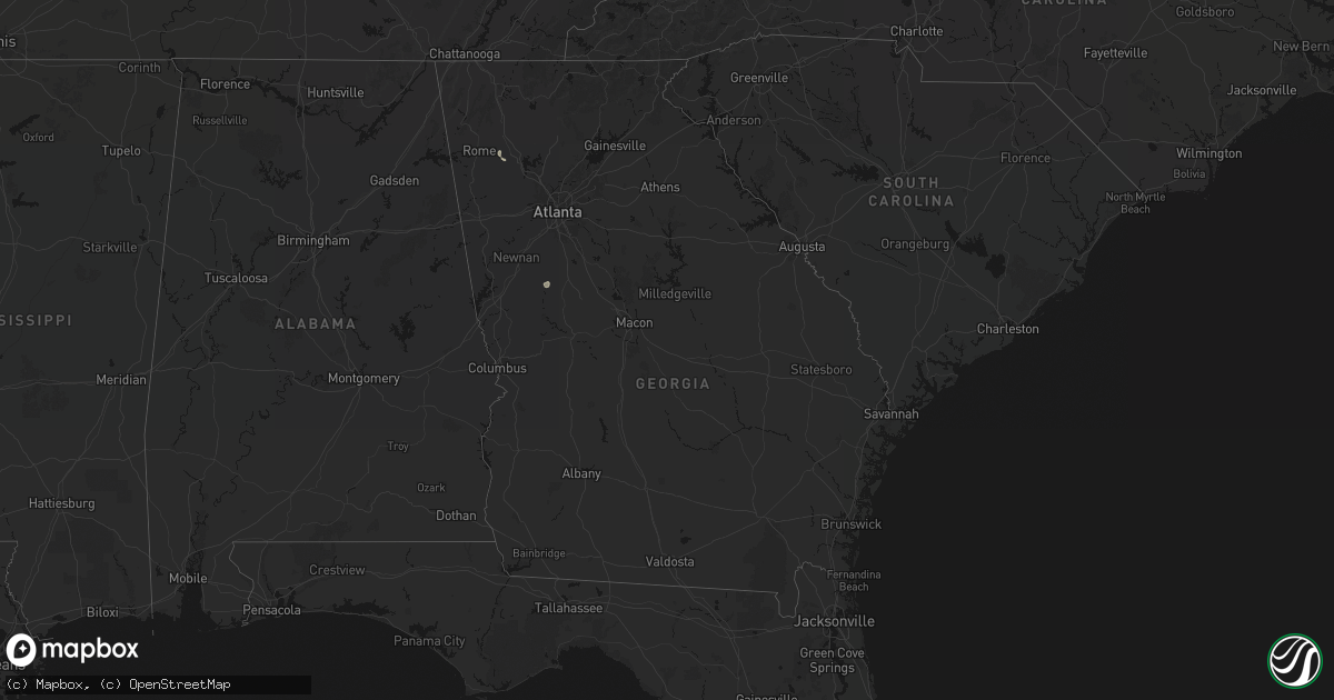 Hail map in Georgia on June 9, 2026
