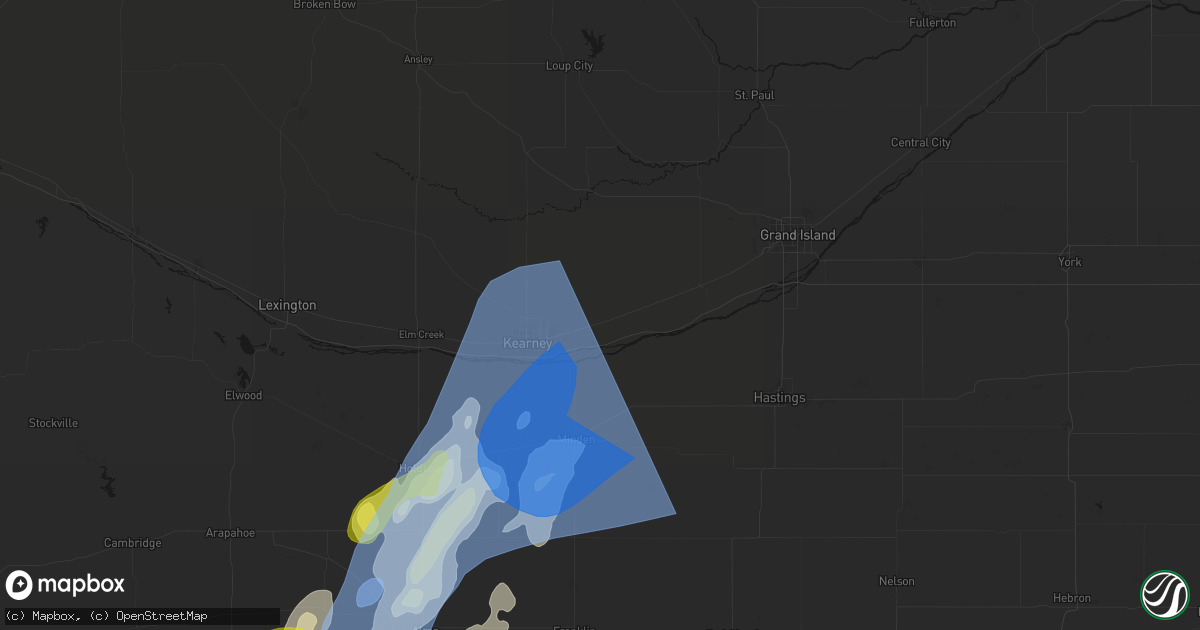 Hail map in Gibbon, NE on June 9, 2026
