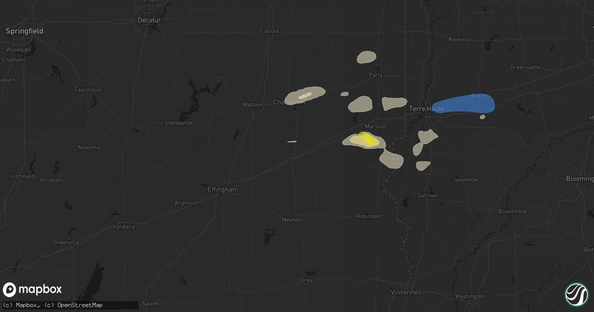 Hail map in Greenup, IL on June 9, 2026