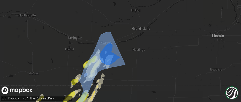 Hail map in Heartwell, NE on June 9, 2026