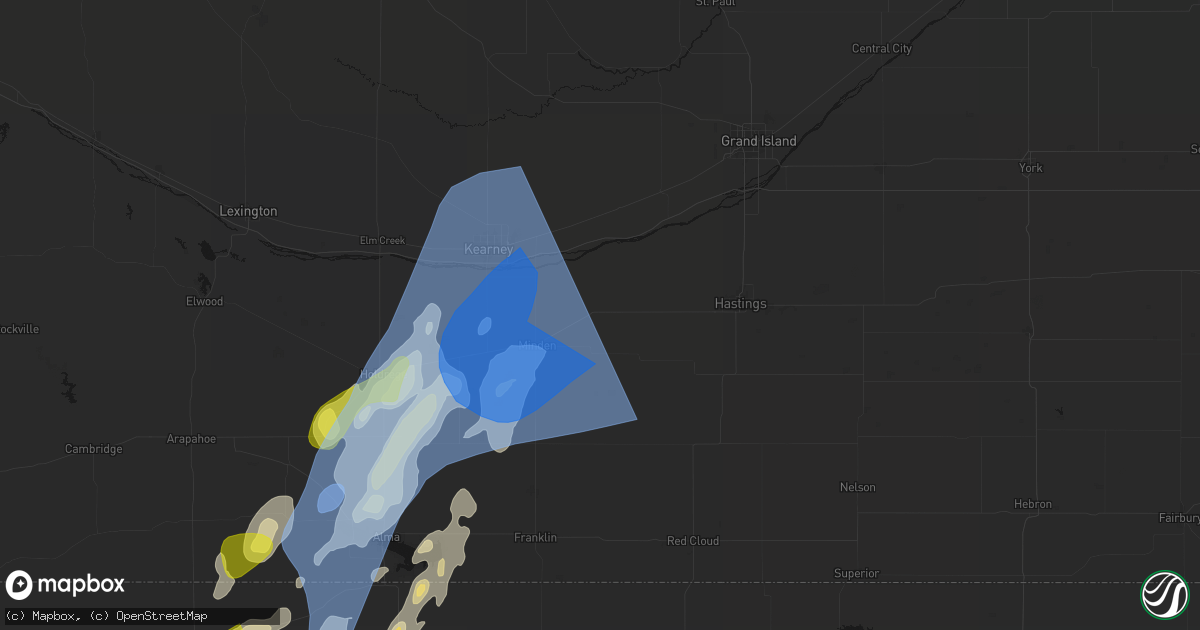 Hail map in Heartwell, NE on June 9, 2026