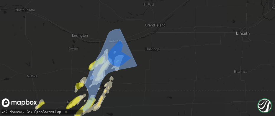 Hail map in Holstein, NE on June 9, 2026