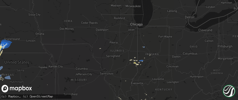 Hail map in Illinois on June 9, 2026
