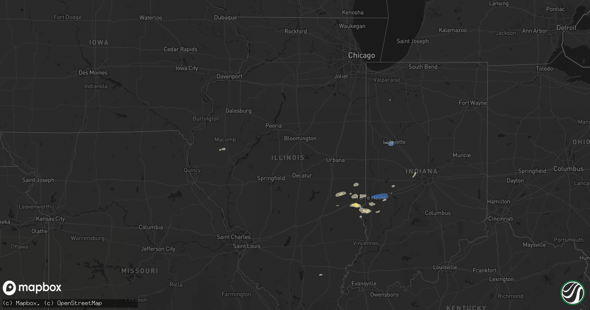 Hail map in Illinois on June 9, 2026